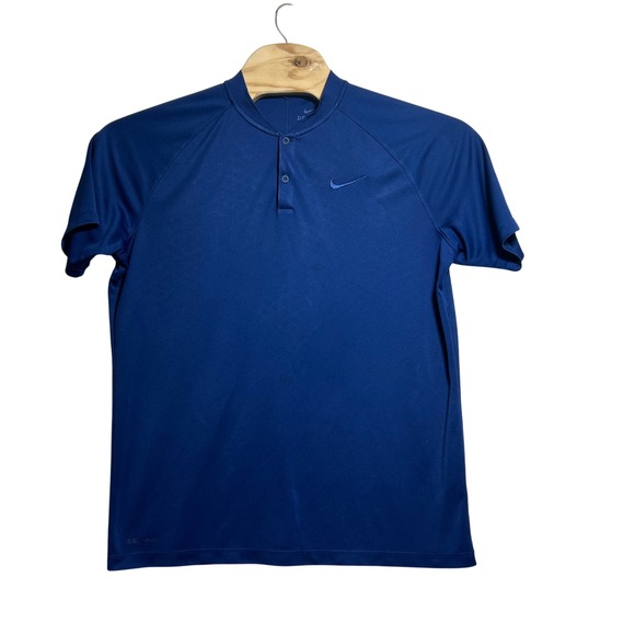 Nike Other - Nike Dri-FIT Blade Collar Golf Polo Shirt Blue Mens Large‎